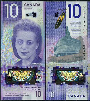 Канада 10 долларов 2018 Виола Десмонд, музей прав человека, Rogers и Macklem Pick 113 (3) пластик UNC (пресс)   447-27-2