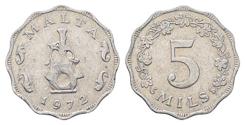 Мальта 5 милей 1972 KM 7 алюминий 4546-241