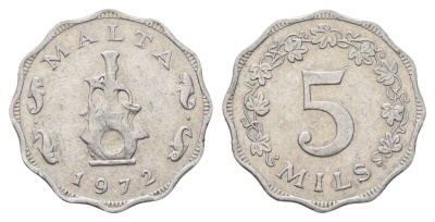 Мальта 5 милей 1972 KM 7 алюминий 4546-241