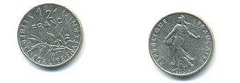 Франция 20 сантимов 1995 тип Marianne KM 930, Le Franc 156.39 медь алюминий никель 54-1543