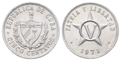 Куба 5 сентаво 1971 KM 34 алюминий UNC 4697-1147