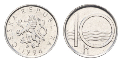 Чехия 10 геллеров 1994 KM 6 алюминий UNC 4674-238