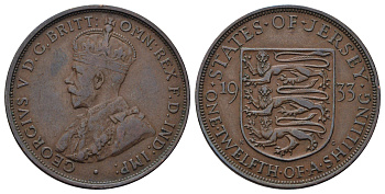Джерси 1/12 шиллинга 1933 Георг V (1910-1936) KM 16 бронза 4512-435