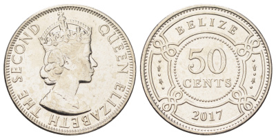 Белиз 50 центов 2017 Екатерина II (1952-2022) KM 37 медно-никель  UNC  M86-09