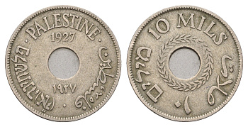 Израиль, Палестина 10 милей 1927 KM 4 медно-никель 85-445