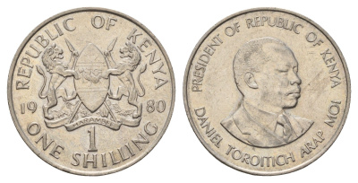 Кения 1 шиллинг 1980 Дэниэл арап Мои KM 20 медно-никель 4662-627