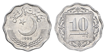 Пакистан 10 пайс 1996 KM 53 алюминий UNC 28-657