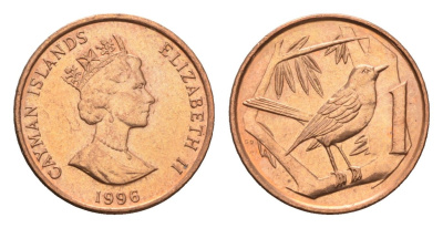 Каймановы острова 1 цент 1996 KM 87a сталь плакированная медью UNC 4658-738
