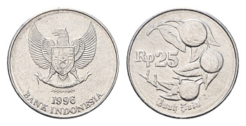 Индонезия 25 рупий 1996 KM 55 алюминий UNC 4685-539