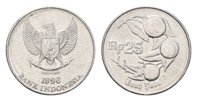 Индонезия 25 рупий 1996 KM 55 алюминий UNC 4685-539