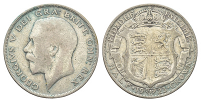 Великобритания 1/2 кроны 1923 Георг V (1910-1936) KM 818.1a, Spink 4021 серебро 4667-243