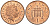 Великобритания 1 пенни 2004 Елизавета II (1952-2022) KM 986, Spink 4710 (B5) сталь плакированная медью 4609-615