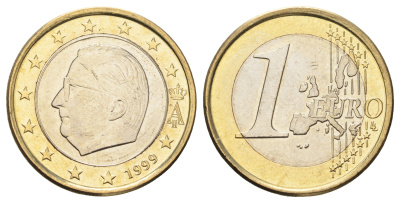 Бельгия 1 евро 1999 Альберт II (1993-2013) KM 230 биметалл UNC 4654-653