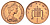 Великобритания 1 пенни 1980 Елизавета II (1952-2022) KM 915, Spink 4237 (B1) бронза UNC 4697-633
