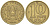 КАЗАХСТАН 10 ТЕНГЕ 2005 KM 25 латунь 211-918