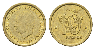 Швеция 10 крон 2003 Карл XVI Густав (1973-) KM 895 нордик 4642-556