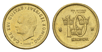 Швеция 10 крон 2005 Карл XVI Густав (1973-) KM 895 нордик 4642-754
