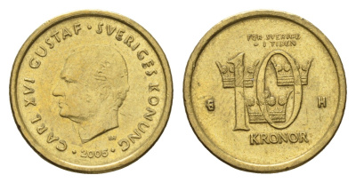 Швеция 10 крон 2005 Карл XVI Густав (1973-) KM 895 нордик 4642-754