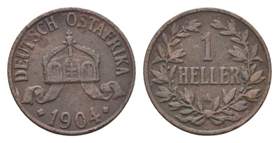 Германская Восточная Африка 1 геллер 1904 A KM 7 бронза 4154-126