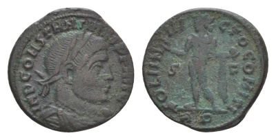 Римская Империя нуммий 315 Константин I Великий, IMP CONSTANTINVS P F AVG/SOLI INVICTO COMITI, Рим RIC 33 биллон 4644-761