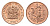 ЮАР 1/2 цента 1970 два капских воробья на ветке KM 81 бронза UNC 4690-1012