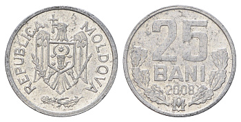 Молдавия (Молдова) 25 бань (бани) 2008 KM 3 алюминий 4682-113
