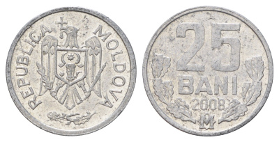 Молдавия (Молдова) 25 бань (бани) 2008 KM 3 алюминий 4682-113