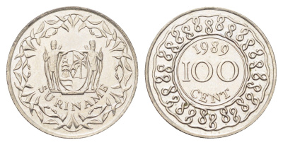 Суринам 100 центов 1989 KM 23 медно-никель UNC 4706-637