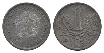 Богемия и Моравия 1 крона 1942 KM 4 цинк 4648-735