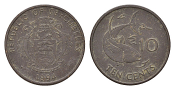 Сейшельские Острова (Сейшелы) 10 центов 1994 KM 48 медно-никель 4669-464