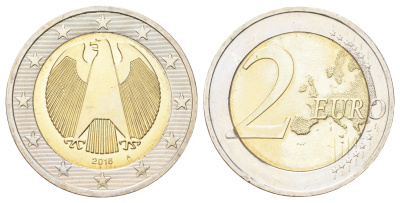 Германия 2 евро 2016 A KM 258 биметалл UNC 4695-845