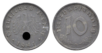 Германия 10 рейхспфеннигов 1941 G KM 101, J. 371 цинк 4705-464