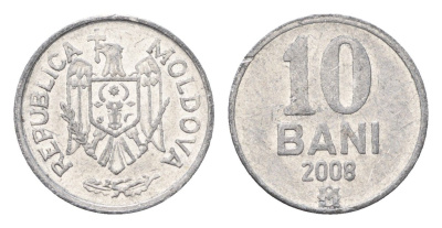 Молдавия (Молдова) 10 бань (бани) 2008 KM 7 алюминий 4694-1054
