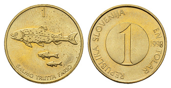 Словения 1 толар 1998 KM 4 латунь UNC 4164-137