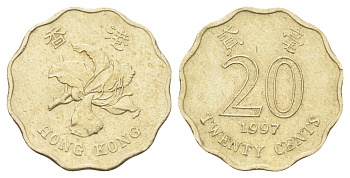 Гонконг 20 центов 1997 KM 67 никель латунь 4701-217