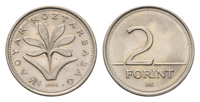 Венгрия 2 форинта 1994 KM 693 медно-никель UNC 3458-738