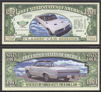 США 1964 доллара 2002 серия классических автомобилей - Pontiac GTO 1964 бумага UNC (пресс) 7199-26-1