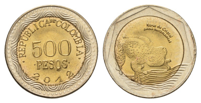 Колумбия 500 песо 2012 KM 298 биметалл UNC 4686-456