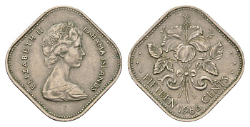 Багамские Острова (Багамы) 15 центов 1966 KM 5 медно-никель 4688-1015