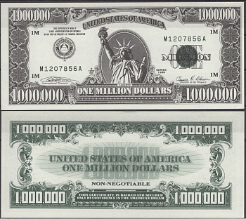 США 1000000 долларов 1988 статуя свободы бумага UNC (пресс) 7197-31-2