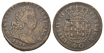Португалия 40 реалов 1821 Жуан VI (1816-1826) KM 370 бронза 1529-1311