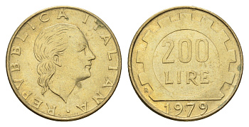 Италия 200 лир 1979 R, шестерня KM 105 алюминиевая бронза 4631-914