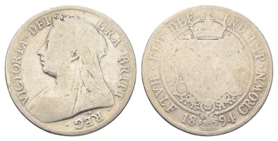 Великобритания 1/2 кроны 1894 Виктория (1837-1901) KM 782, Spink 3938 серебро 413-3535
