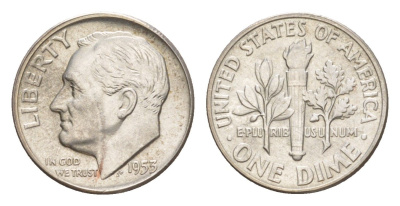 США 1 дайм (10 центов) 1953 KM 195 серебро 4639-225