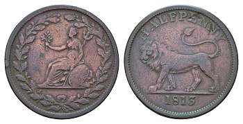 Великобритания, Британской медная компания 1/2 пенни 1813 Withers 610 медь 603-744