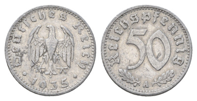 Германия 50 рейхспфеннигов 1935 A KM 87 алюминий 4701-1215