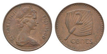 Фиджи 2 цента 1980 KM 28 бронза 4697-669