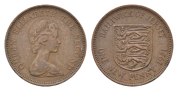 Джерси 1 пенни 1971 Елизавета II (1952-2022), герб KM 30 бронза 4690-239