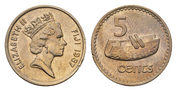 Фиджи 5 центов 1987 KM 51 медно-никель UNC 4687-1156