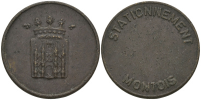 ГИБРАЛТАР ЖЕТОН ND STATIONNEMENT MONTOIS, ДИАМЕТР 19 ММ. медь 99-521